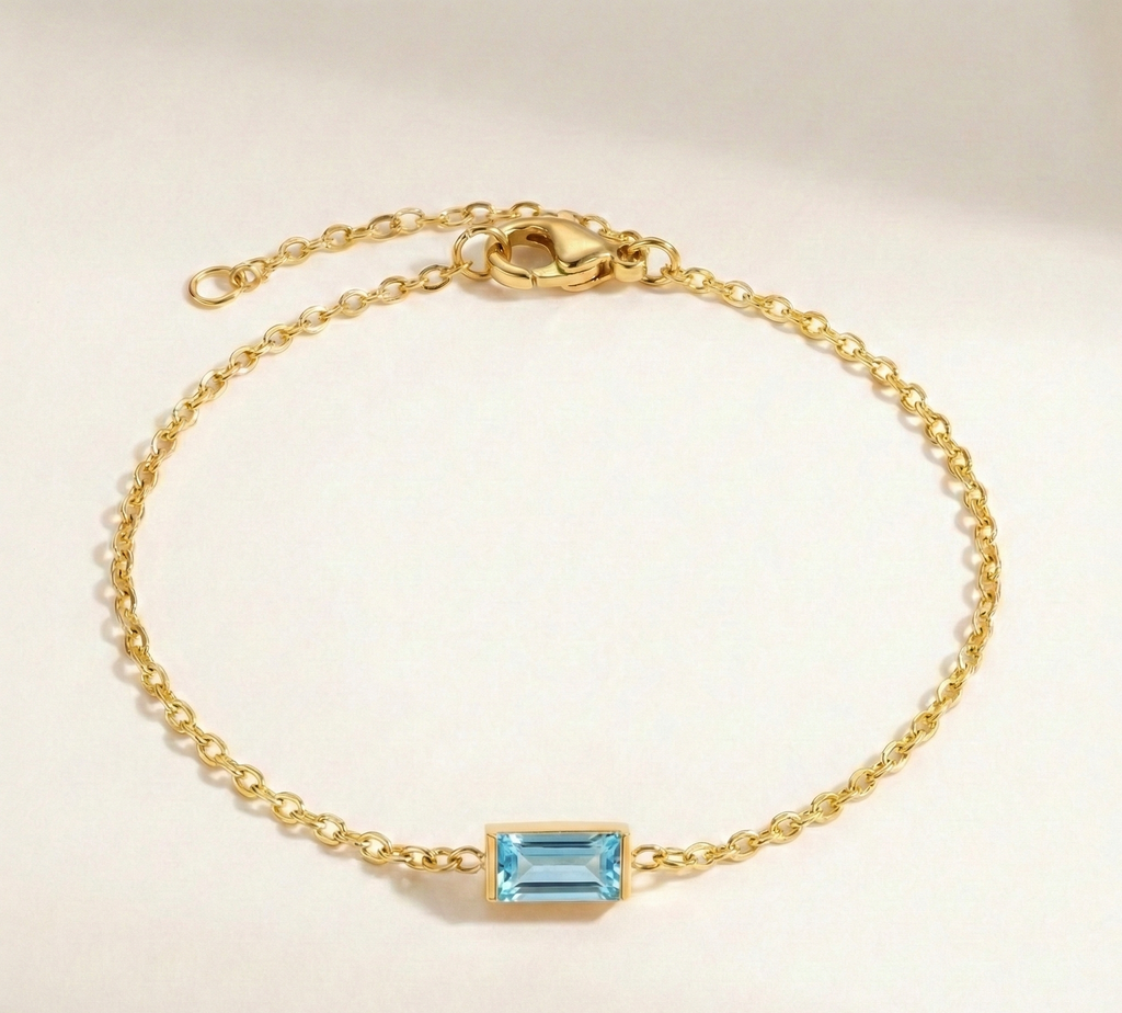 Radiant Birthstone Chain Bracelet