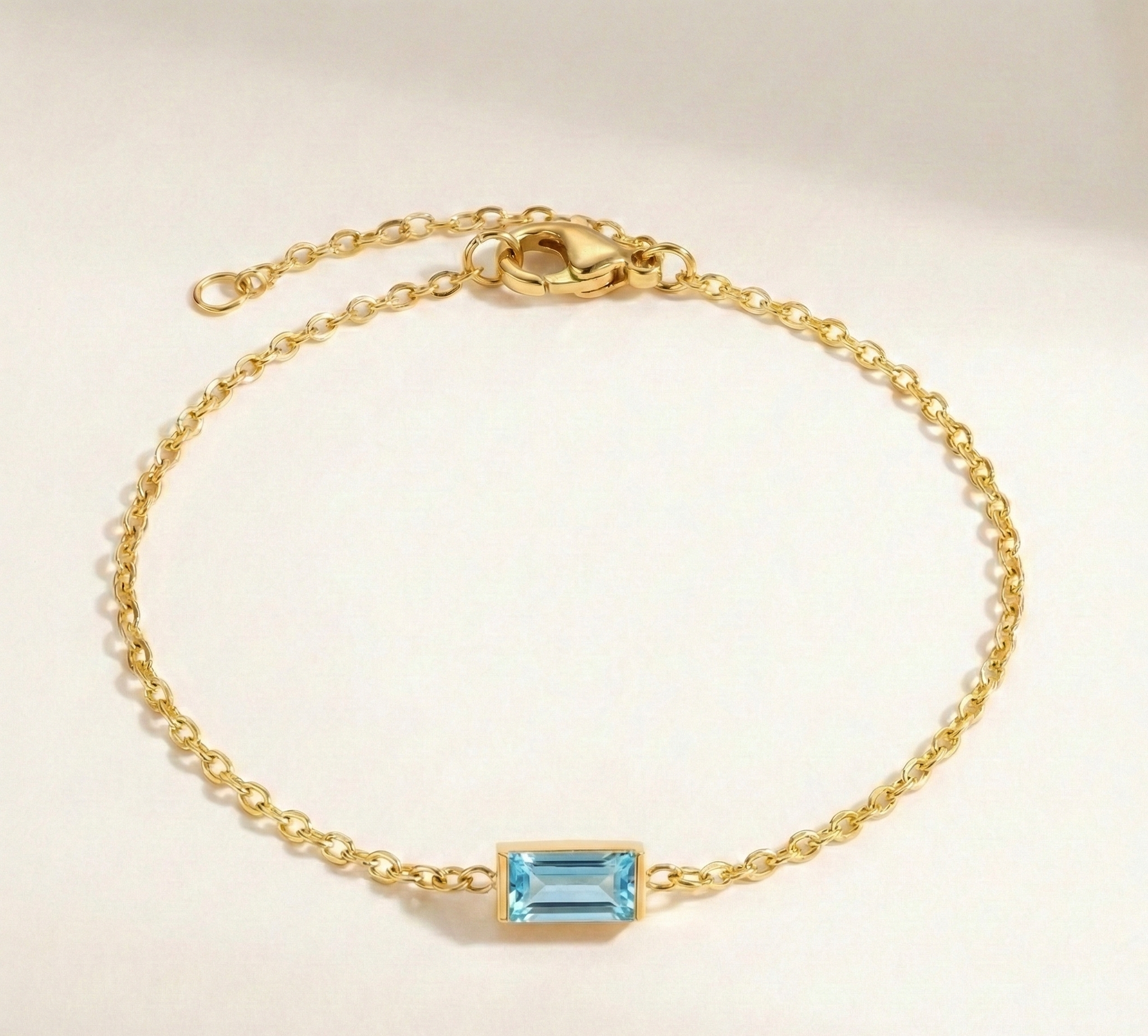 Radiant Birthstone Chain Bracelet