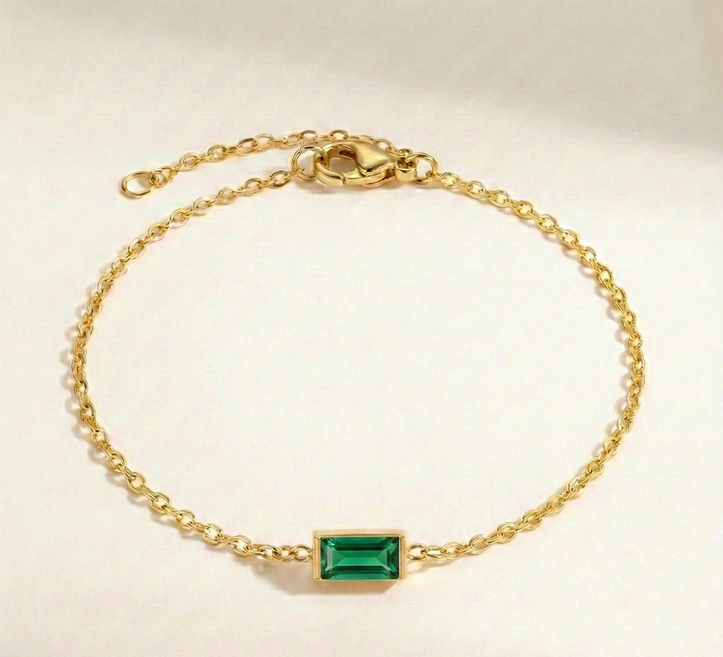 Radiant Birthstone Chain Bracelet