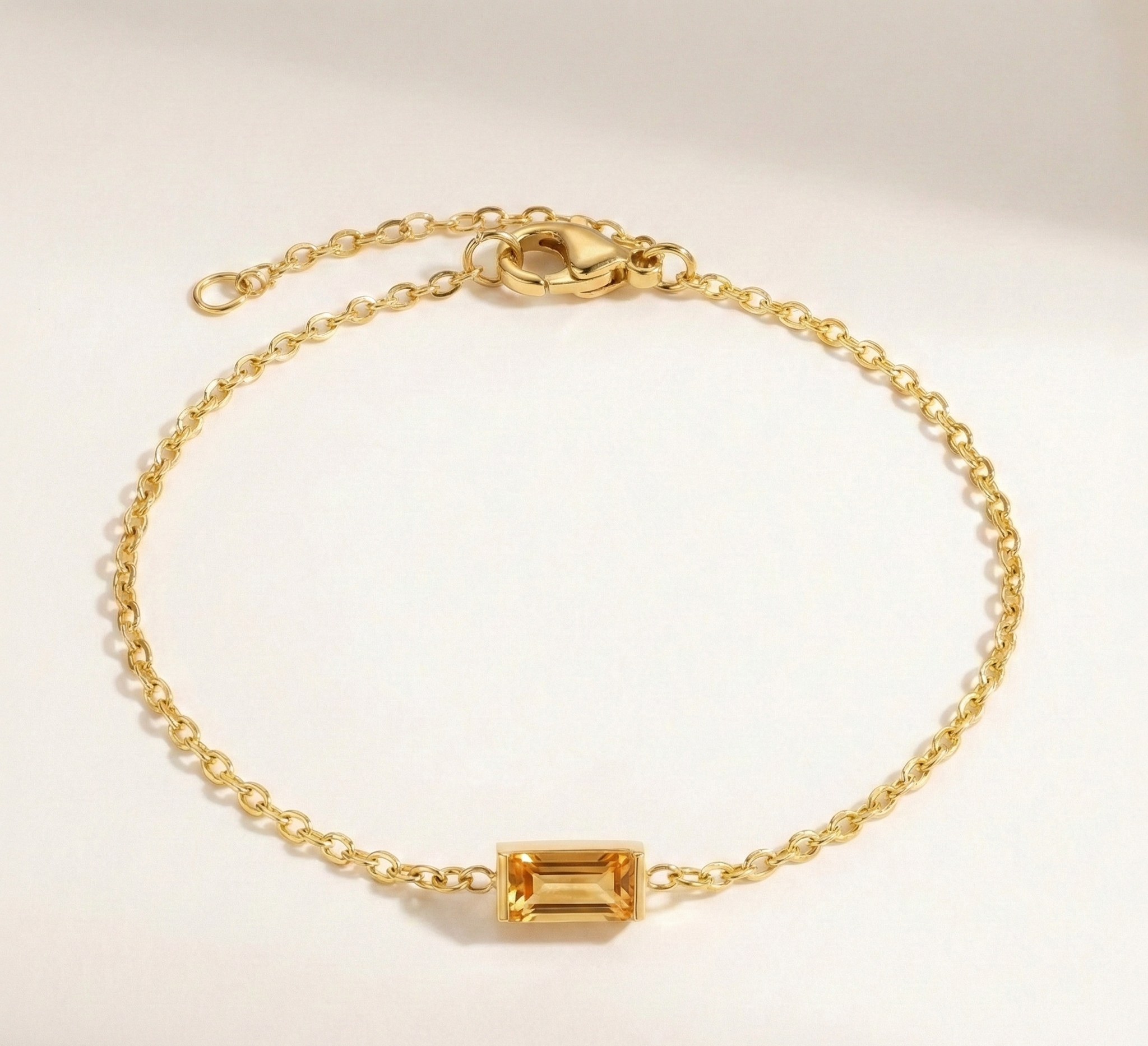Radiant Birthstone Chain Bracelet