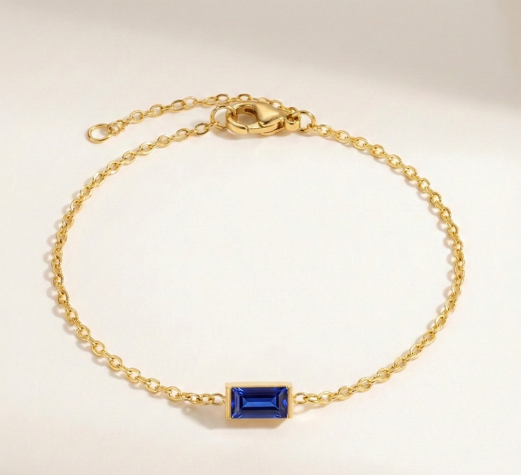 Radiant Birthstone Chain Bracelet
