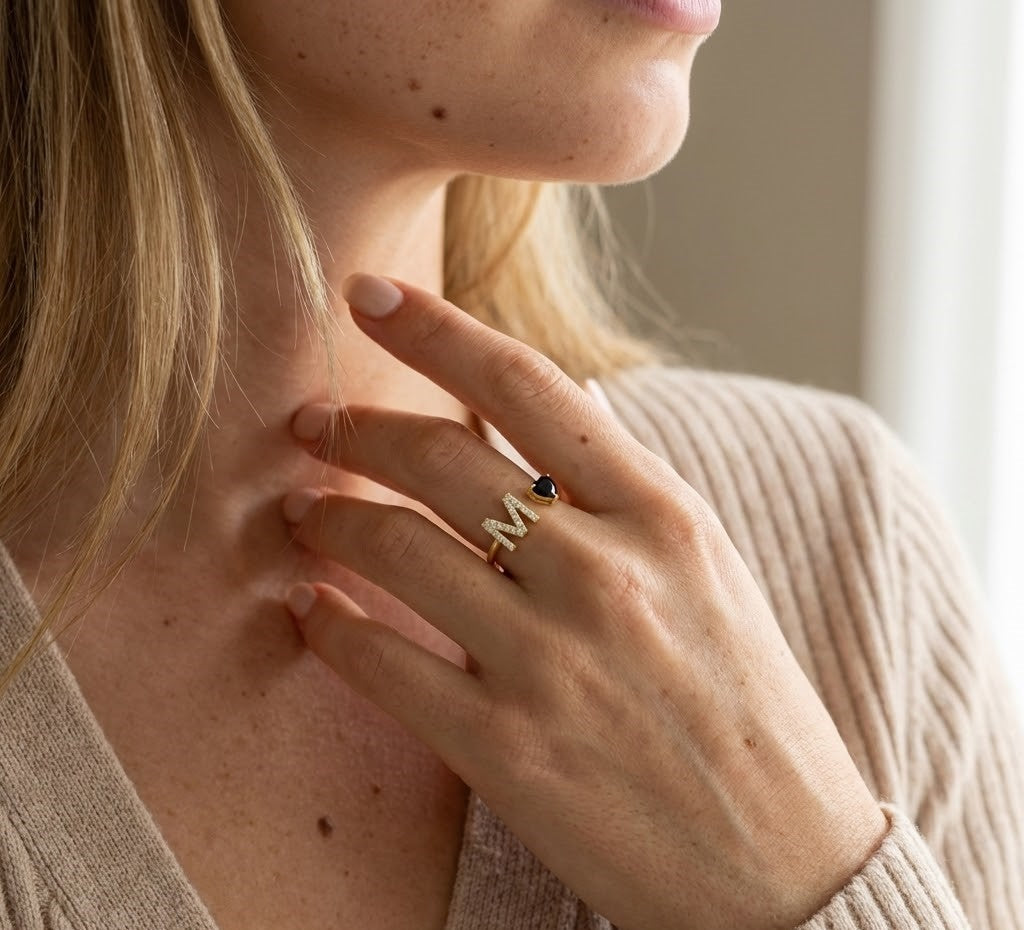 Initial Heart Signature Ring